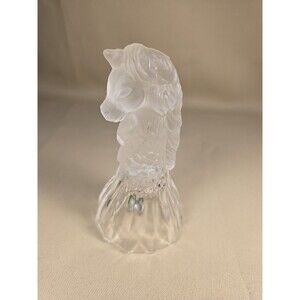 Vintage Horse Head Clear Crystal Glass Bell 092408